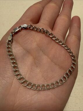 Classic Sterling Silver 925 Double Link Bracelet 7’